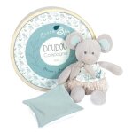 Doudou souris en coton bio - doudou et compagnie - gris - mixte - ds la naissance