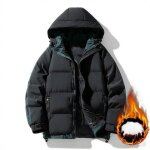 Doudoune homme a capuche dhiver impermeable manteau homme chaude veste casual courte manches longues ...