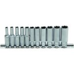 Douilles - bgs - 11 douilles 6 pans - longues 50 mm - acier chrome - vanadium - 1 / 4