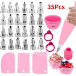 Douilles patisserie 35 pcs 24 douilles poches À douille coupleurs grattoir À gateau pour cupcakes pâte ... Douilles patisserie 35 pcs 24 douilles poches À douille coupleurs grattoir À gateau pour cupcakes pâte ...