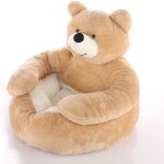 Doux lit pour animaux de compagnie hiver chaud mignon ours clin chat tapis de couchage en peluche diamtre ...