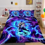 Dragon ball z parure de lit avec housse de couette et taie doreiller manga anime cadeau pour gar�on 140x200cm[ ...