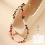 Dragonne pour tlphone portable en effet pierre multicolore - dragonne universelle bijoux elegante