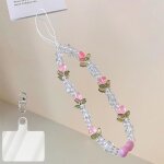 Dragonne pour tlphone portable dragonne lgante effet cristal transparent design floral
