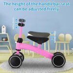 Draisienne sans pdale pour bb avec 4 roues eva silencieusesvlo dequitation enfants pour 1 - 3 ans ...