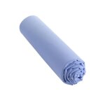Drap housse - 100% coton - bleu - 160x200 cm - bonnet 25 cm - 57 fils