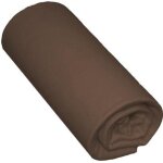 Drap housse - 100% coton - marron - 160x200 cm - bonnet 25 cm - 57 fils