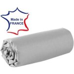 Drap housse - 120 x 190 cm - 100% coton - 57 fils - france - gris Drap housse - 120 x 190 cm - 100% coton - 57 fils - france - gris