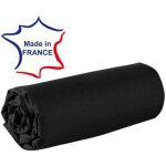 Drap housse - 120 x 190 cm - 100% coton - 57 fils - france - noir Drap housse - 120 x 190 cm - 100% coton - 57 fils - france - noir