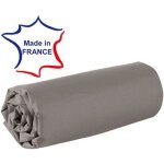 Drap housse - 120 x 190 cm - 100% coton - 57 fils - france - taupe
