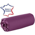 Drap housse - 120 x 190 cm - 100% coton - 57 fils - france - prune