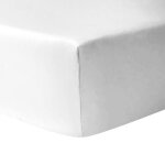 Drap housse - blanc - 140 x 190 cm - 100% coton - �paisseur 30 cm - lavable en machine