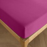 Drap housse 140 x 190 cm bonnet 30 cm prmium pour lit 2 places - prmium magenta