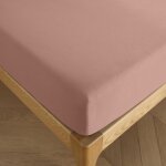 Drap housse 140 x 190 cm bonnet 30 cm pr�mium pour lit 2 places - pr�mium vieux rose
