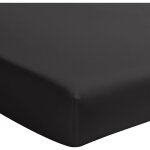 Drap housse 140x190 + 30 100% percale de coton lav� noir minuit