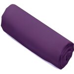 Drap housse - 100% coton - violet prune - 140x190 cm - bonnet �lastique 30 cm - 2 places