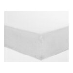 Alpes blanc - drap housse 140x190 cm blanc en coton percale - bonnet 30 cm confort sup�rieur toucher ...