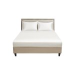 Drap - housse - 140x200 cm - satin microfibre premium - bonnet 30 cm - blanc infroissable oeko - tex