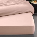 Drap housse 160x200 cm - percale 100% coton - bonnet 30 cm - nude Drap housse 160x200 cm - percale 100% coton - bonnet 30 cm - nude