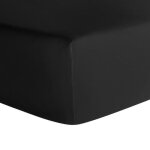 Drap housse - noir - 180 x 200 cm - 100% coton - paisseur 30 cm - lavable en machine