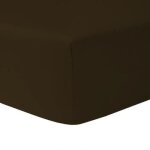 Drap housse 2 x 80 x 200 cm 100 % coton choco - homerokk
