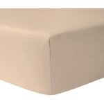 Drap housse 200 x 200 cm - ivoire 100% coton 57 fils / cm