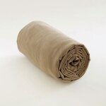 Drap housse - tarantino - 200x200 cm - 100% coton - bonnet 25 cm - couleur mastic