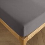 Drap housse 90 x 190 cm bonnet 30 cm pr�mium pour lit 1 place - pr�mium ardoise