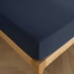 Drap housse 90 x 190 cm bonnet 30 cm pr�mium pour lit 1 place - pr�mium bleu nuit