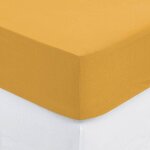 Drap - housse carina coton jaune moutarde 140x190cm - atmosphera cr�ateur dint�rieur