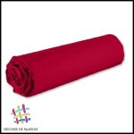 Drap housse - d�cors de maison - 90x190 cm - rouge - 100% coton - bonnet 25 cm