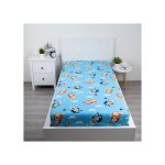 Drap - housse enfant 90x200 cm bluey 100% coton - housse �lastique douce et respirante