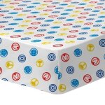 Drap housse enfant imprim� 100% coton - avengers team - blanc - 90x190 / 200cm