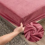 Drap housse en flanelle - vetobiol - 90x200 cm - rose - bonnet 30 cm - �lastiques omnidirectionnels - ...