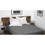 Drap housse gris fonc 180x200 cm + 35 cm 100% coton 57 fils (label oeko - tex) - home linge passion
