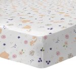 Drap housse enfant imprim� 100% coton - disney princesse bal - blanc / rose - 90x190cm