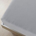 Drap - housse en jersey - wiens - gris - 90x200 cm - 100% coton - 110 g / m� - respirant - doux - facile ...