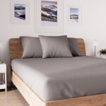 Drap housse en coton 150x200 cm gris - - extensible - doux et souple gris gris Drap housse en coton 150x200 cm gris - - extensible - doux et souple gris gris