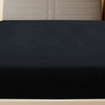 Drap - housse - keenso - kn005 - 100% coton - 160x200 cm - noir Drap - housse - keenso - kn005 - 100% coton - 160x200 cm - noir