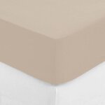 Drap - housse landiha percale beige 140x190cm - atmosphera cr�ateur dint�rieur