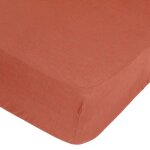 Drap - housse linah lin lav� rose terracotta 140x190cm - atmosphera createur dinterieur