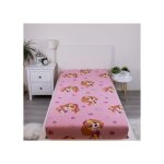 Drap housse lit enfant 90 x 200 cm pat patrouille - 100% coton - rose stella