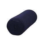 Drap housse - naturelle - 160x200 cm - 100% coton - bonnet 25 cm - bleu marine