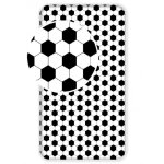 Drap housse - football - noir et blanc - 100% coton - 90x200cm - lavable en machine Drap housse - football - noir et blanc - 100% coton - 90x200cm - lavable en machine