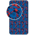 Drap housse simple spiderman bleu - 100% coton - lavable en machine