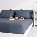 Drap housse uni 140x190 cm zzz bleu jean
