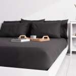 Drap housse uni 140x190 cm zzz noir