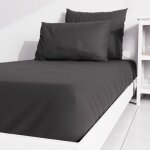 Drap housse uni 90x190 cm zzz noir