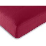 Drap housse 57 fils / cm toutes dimensions - rouge - 160 x 200 cm