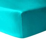 Drap housse - vert lagon - 140 x 190 cm - 100% coton - Épaisseur 30 cm - lavable en machine Drap housse - vert lagon - 140 x 190 cm - 100% coton - Épaisseur 30 cm - lavable en machine